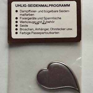 Uhlig Brosche vernickelt Herz 30x50 mm