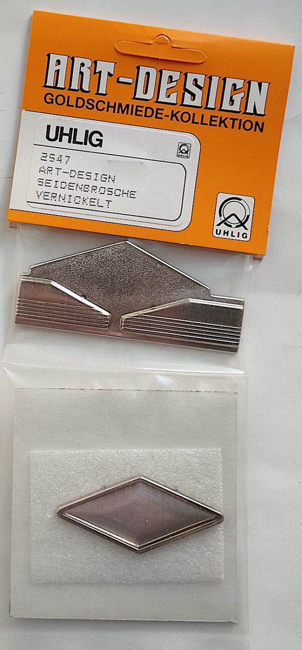 Uhlig Brosche Raute vernickelt 35x75 mm