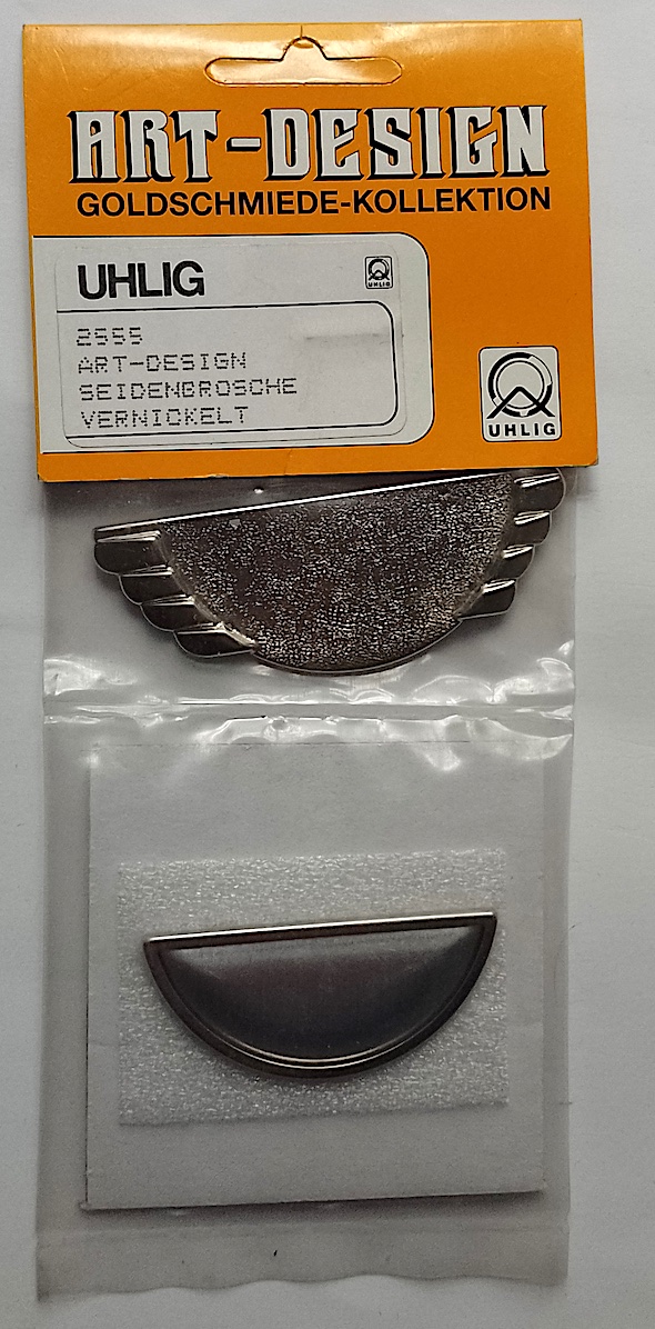 Uhlig Brosche Halbkreis vernickelt 28x75 mm