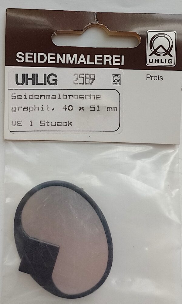 2589 Uhlig Brosche oval graphit 40x51 mm
