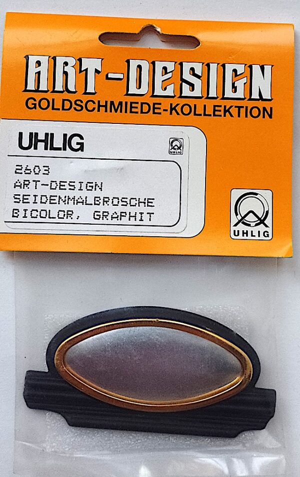 Uhlig Art-Design Brosche oval Art-Design Bicolor Graphit 70x35 mm