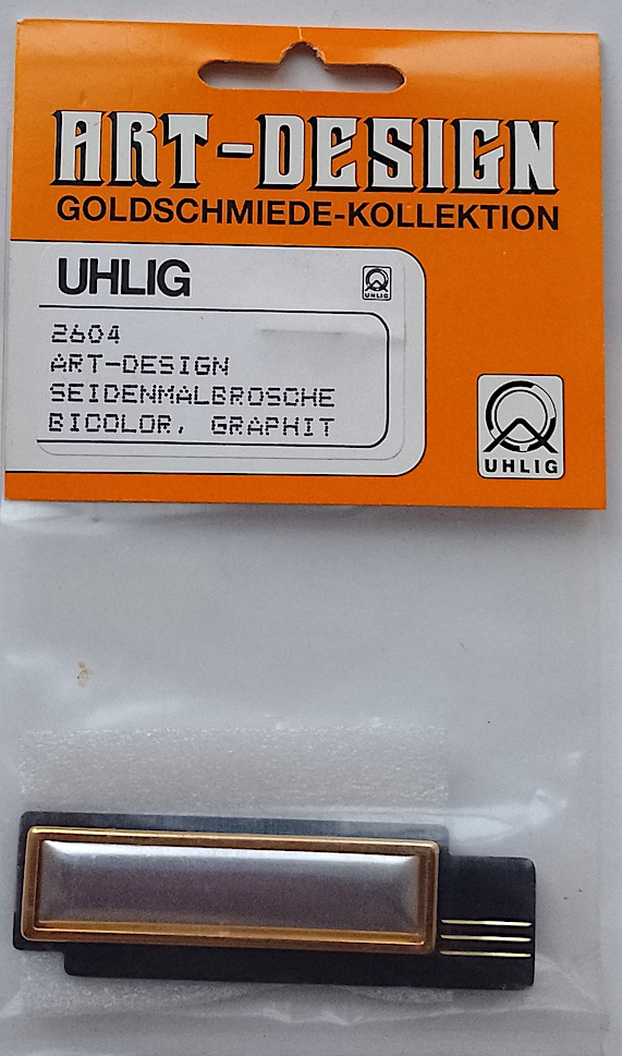 Uhlig Art-Design Brosche Rechteck Bicolor Graphit 70x20 mm