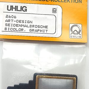 Uhlig Art-Design Bel-Vetro Brosche bicolor graphit Rechteck 65x40 mm