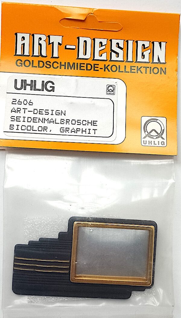 Uhlig Art-Design Bel-Vetro Brosche bicolor graphit Rechteck 65x40 mm