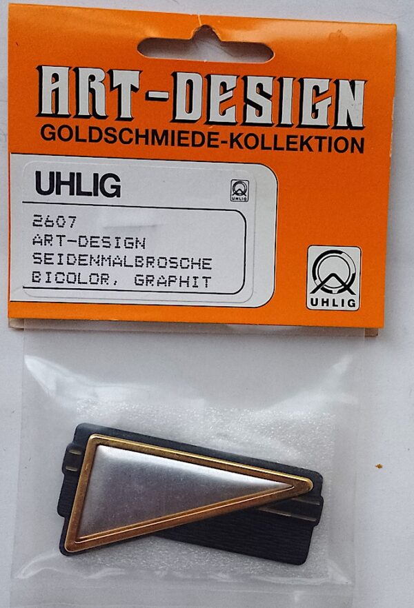 Uhlig Art-Design Brosche Dreieck Bicolor Graphit 55x30 mm