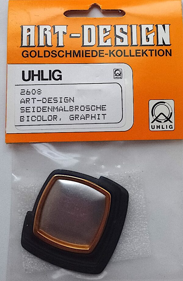 Uhlig Art-Design Brosche Viereck Bicolor Graphit 45x45 mm