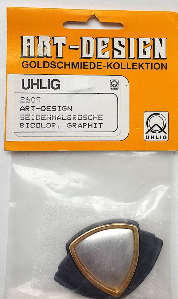 Uhlig Art-Design Bel-Vetro Brosche bicolor graphit Dreieck 55x35 mm