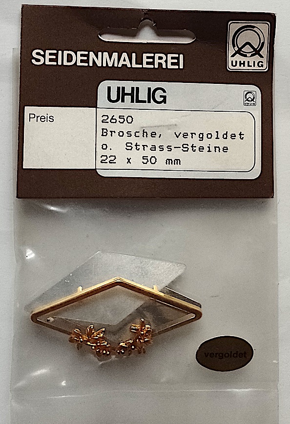 Uhlig Brosche vergoldet Raute 22x50 mm