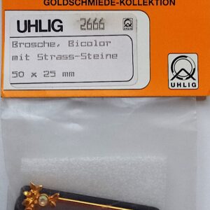 Uhlig Art-Design BicolorBrosche Dreieck 55x30 mm mit Strass-Steinen