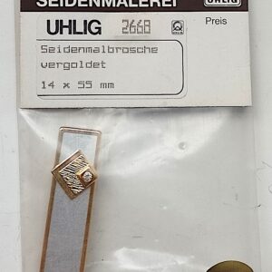 Uhlig Brosche Rechteck vergoldet Strass 14x55 mm