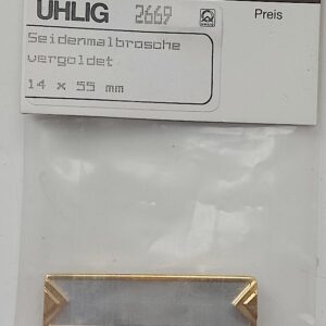 Uhlig Brosche Rechteck vergoldet 14x55 mm