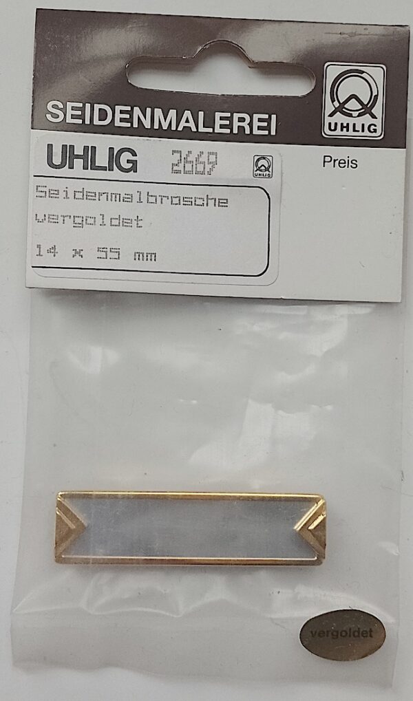 Uhlig Brosche Rechteck vergoldet 14x55 mm