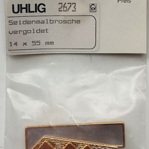 2673 Uhlig Brosche Rechteck vergoldet 14x55 mm