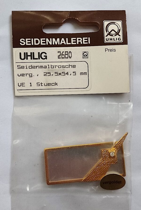 2680 Uhlig Brosche Rechteck Strass 25,5x54,5 mm