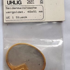 2681 Uhlig Brosche vergoldet 40x51 mm Strassstein