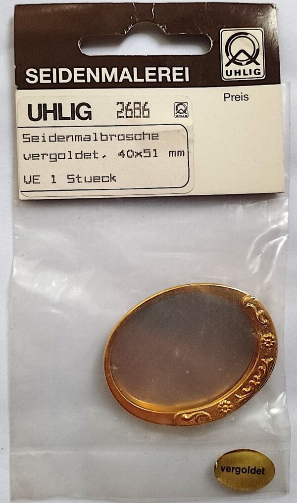 Uhlig Brosche vergoldet 40x51 mm