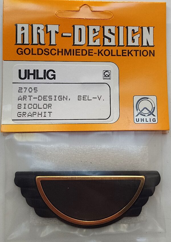 Uhlig Art-Design Bel-Vetro Brosche bicolor graphit 65x25 mm