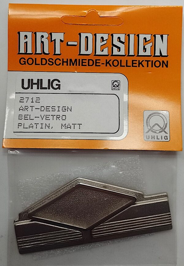 2712 Uhlig Art-Design Bel-Vetro Brosche platin matt 75x30 mm