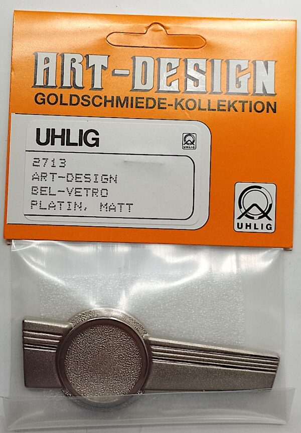 Uhlig Art-Design Bel-Vetro Brosche platin matt 75x30 mm