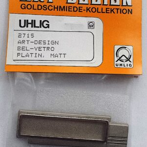 Uhlig Brosche Rechteck vernickelt Glasscheibe 20x70 mm