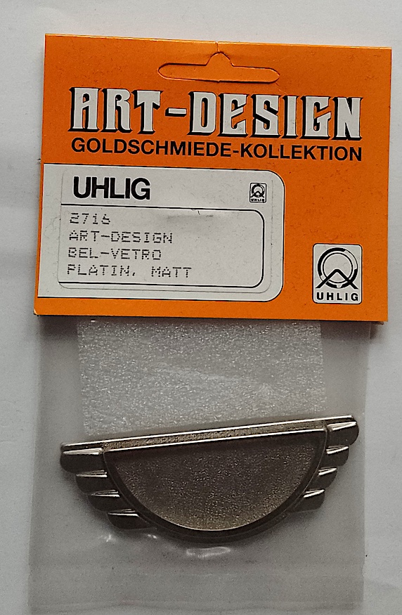 2716 Uhlig Art-Design Bel-Vetro Brosche Rechteck platin matt 75x25 mm