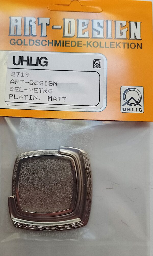 Uhlig Art-Design Bel-Vetro Brosche platin matt 55x50 mm