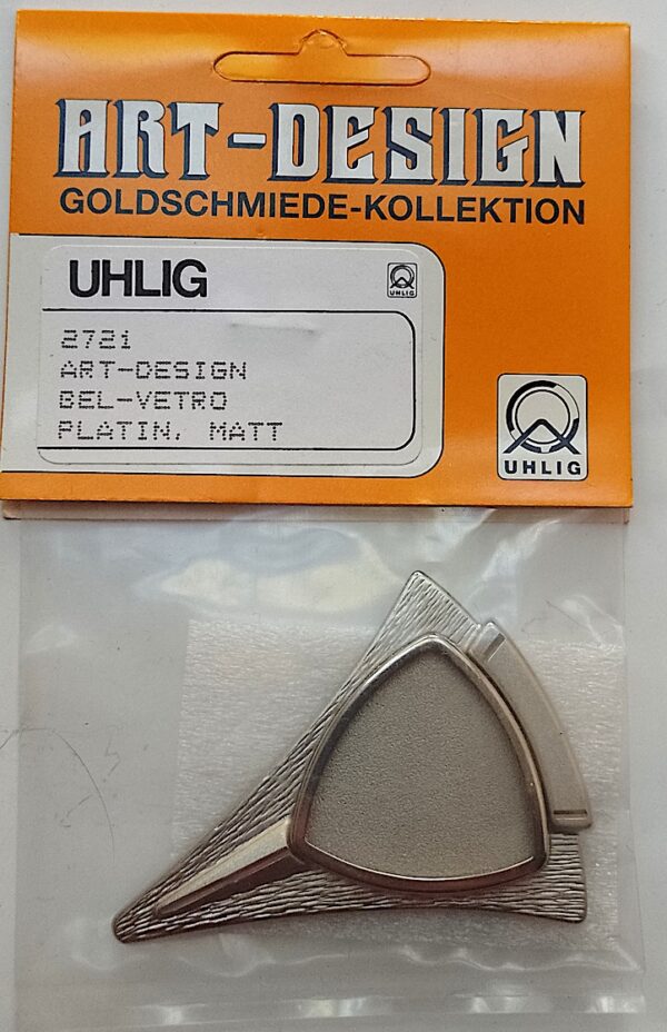 Uhlig Art-Design Bel-Vetro Brosche Dreieck platin matt 65×50 mm