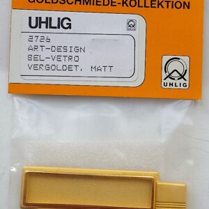 2726 Uhlig Brosche Rechteck vergoldet matt Glasscheibe 20x70 mm
