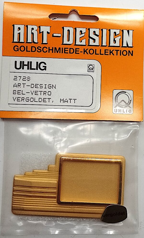 Uhlig Art-Design Bel-Vetro Brosche vergoldet matt 65x38 mm
