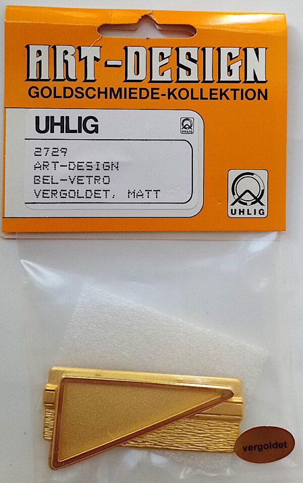 Uhlig Art-Design Bel-Vetro Brosche vergoldet matt 50x25 mm