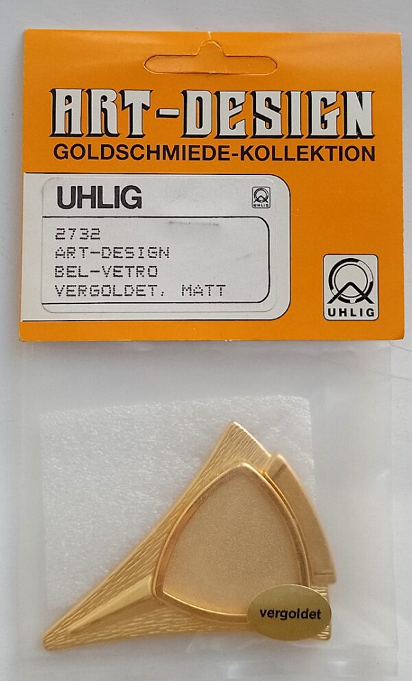 Uhlig Brosche Art-Design Bel-Vetro vergoldet matt 65x50 mm