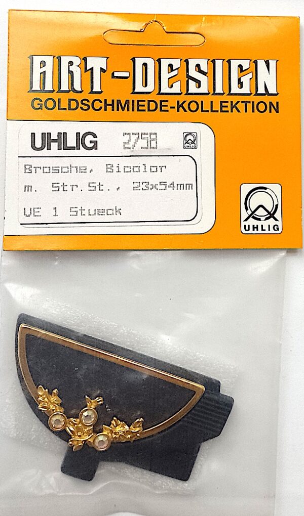 Uhlig Art-Design Bel-Vetro Brosche bicolor graphit oval 70x35 mm