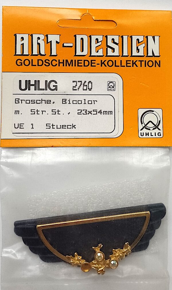 Uhlig Art-Design Bel-Vetro Brosche bicolor graphit Halbkreis 75x30 mm