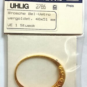Uhlig Brosche oval vergoldet 40x51 mm