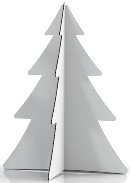 3D-Karton-Tannenbaum weiss 3 D Karton Tannenbaum