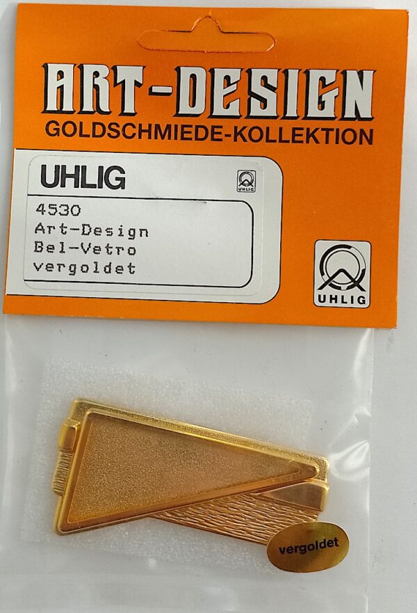 Uhlig Art-Design, Bel-Vetro Brosche vergoldet 58x30 mm