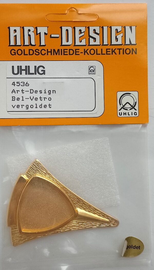 Uhlig Brosche Art-Design Bel-Vetro vergoldet 65x50 mm