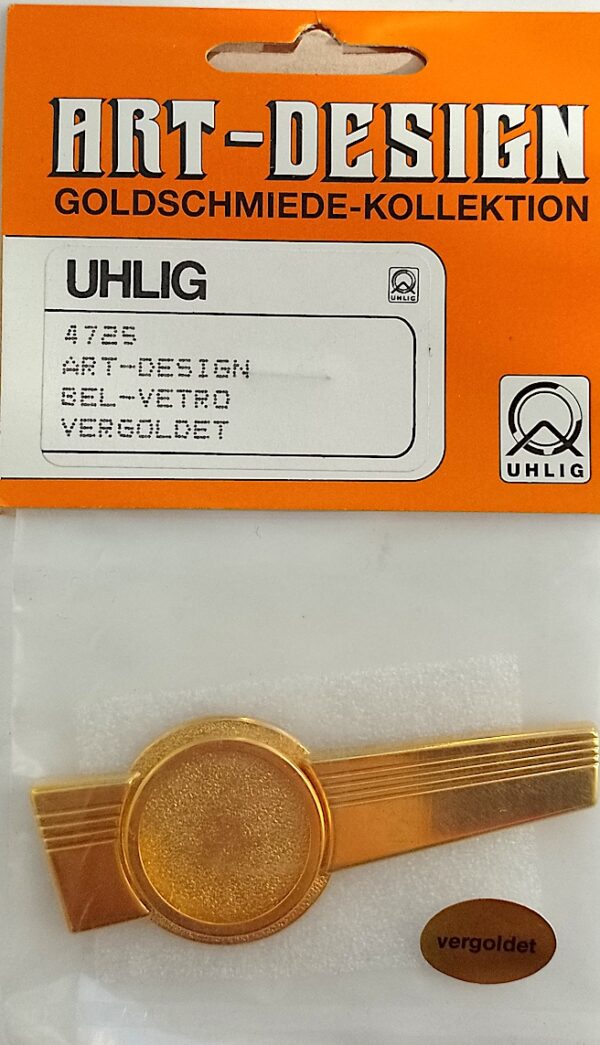 Uhlig Art-Design Bel-Vetro Brosche vergoldet 75x30 mm