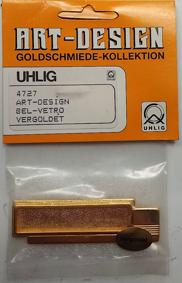 Uhlig Art-Design Bel-Vetro Brosche vergoldet matt 70x18 mm