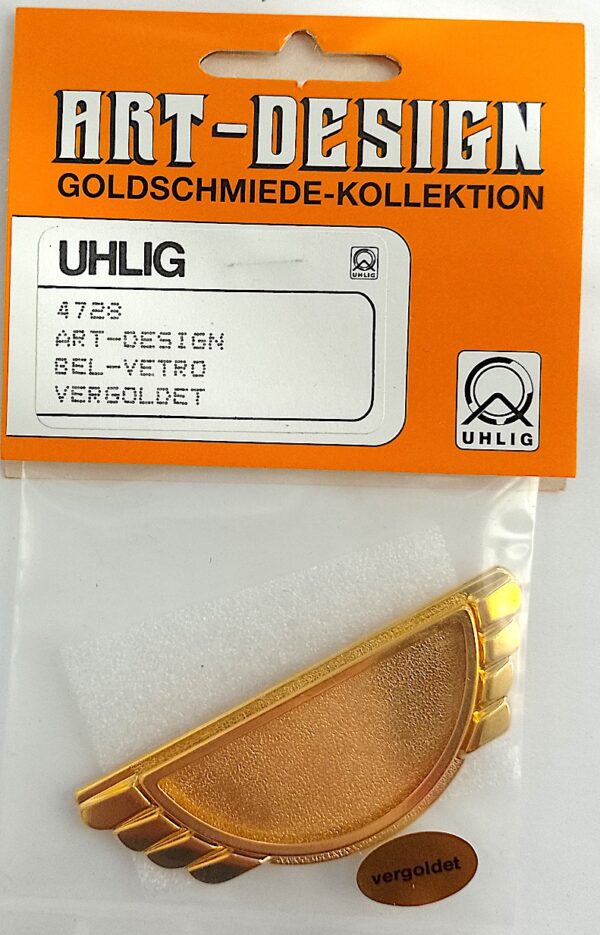 Uhlig Art-Design, Bel-Vetro Brosche vergoldet 75x25 mm