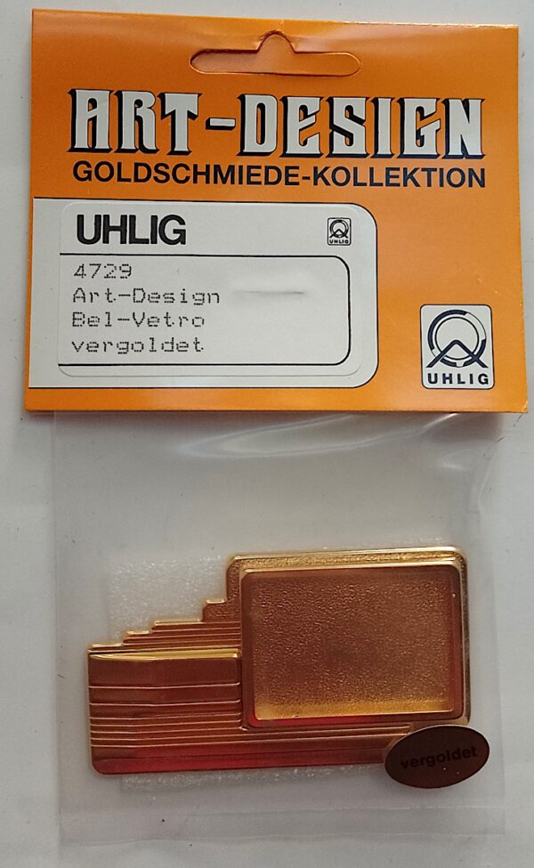 Uhlig Art-Design Bel-Vetro Brosche vergoldet 65x38 mm