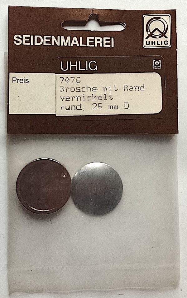 Uhlig Brosche vernickelt 25 mm