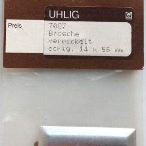 Uhlig Brosche Rechteck vernickelt 14x55 mm