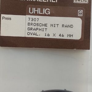 Uhlig Brosche oval graphit 16x46 mm