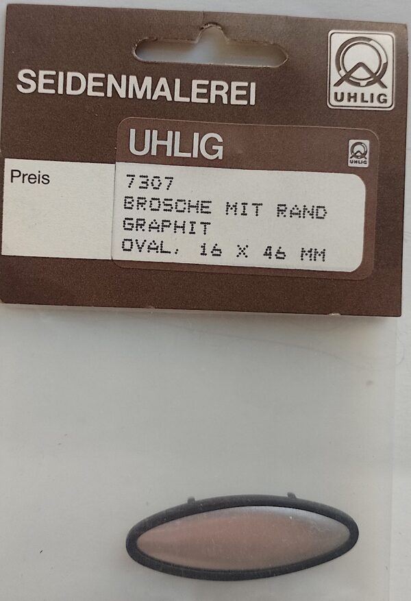 Uhlig Brosche oval graphit 16x46 mm