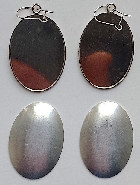 9217 Uhlig Ohrhänger vernickelt oval 25x35 mm