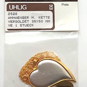 Anhänger 35x50 mm mit Kette vergoldet