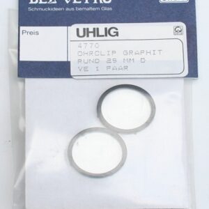 Ohrclips 25 mm mit Glasscheiben Rahmen graphit