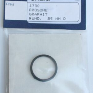 Brosche rund 25 mm Rahmen graphit