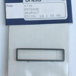 Brosche Rechteck 14x55 mm Rahmen graphit